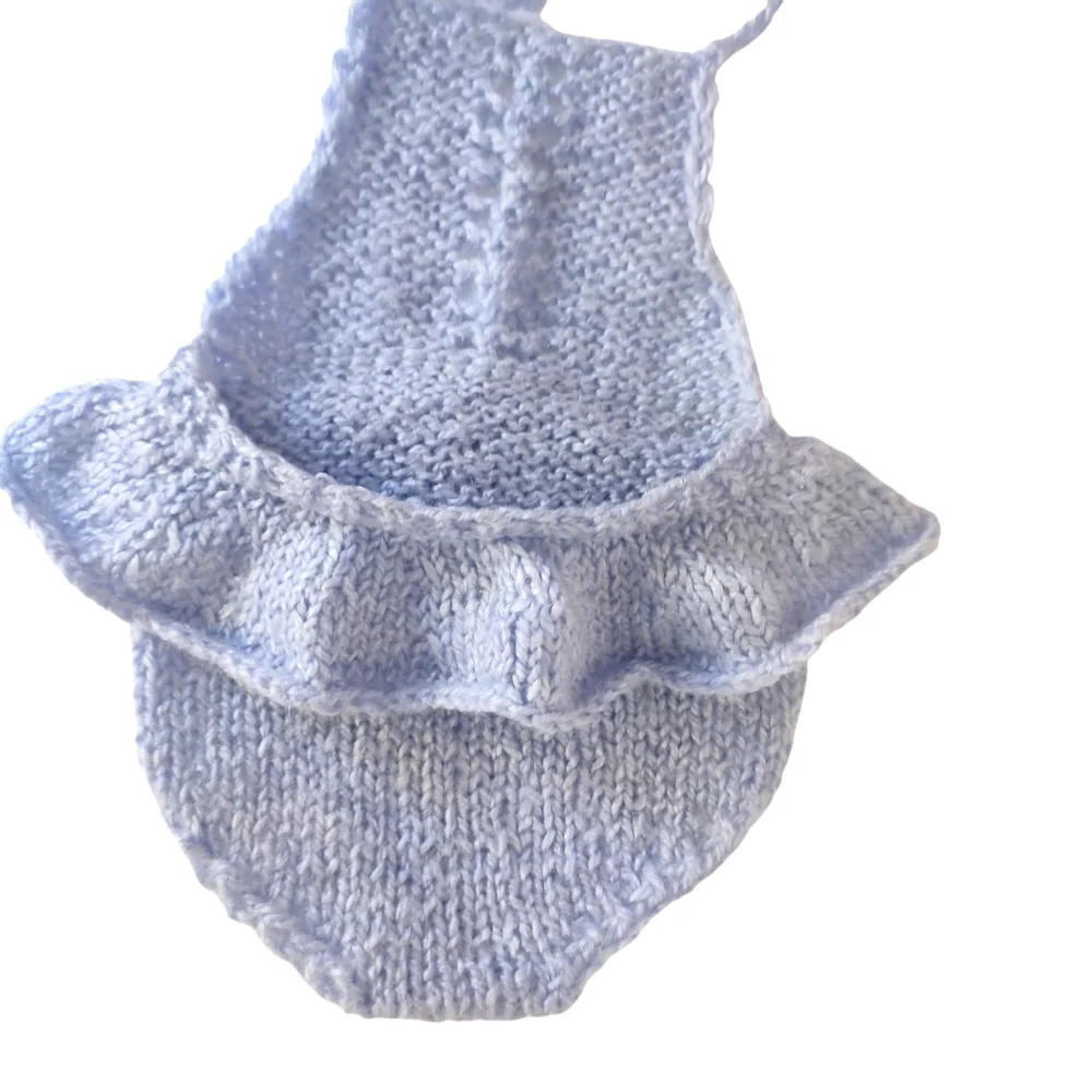 Light Lavender Knitted Newborn Baby Romper Size Newborn
